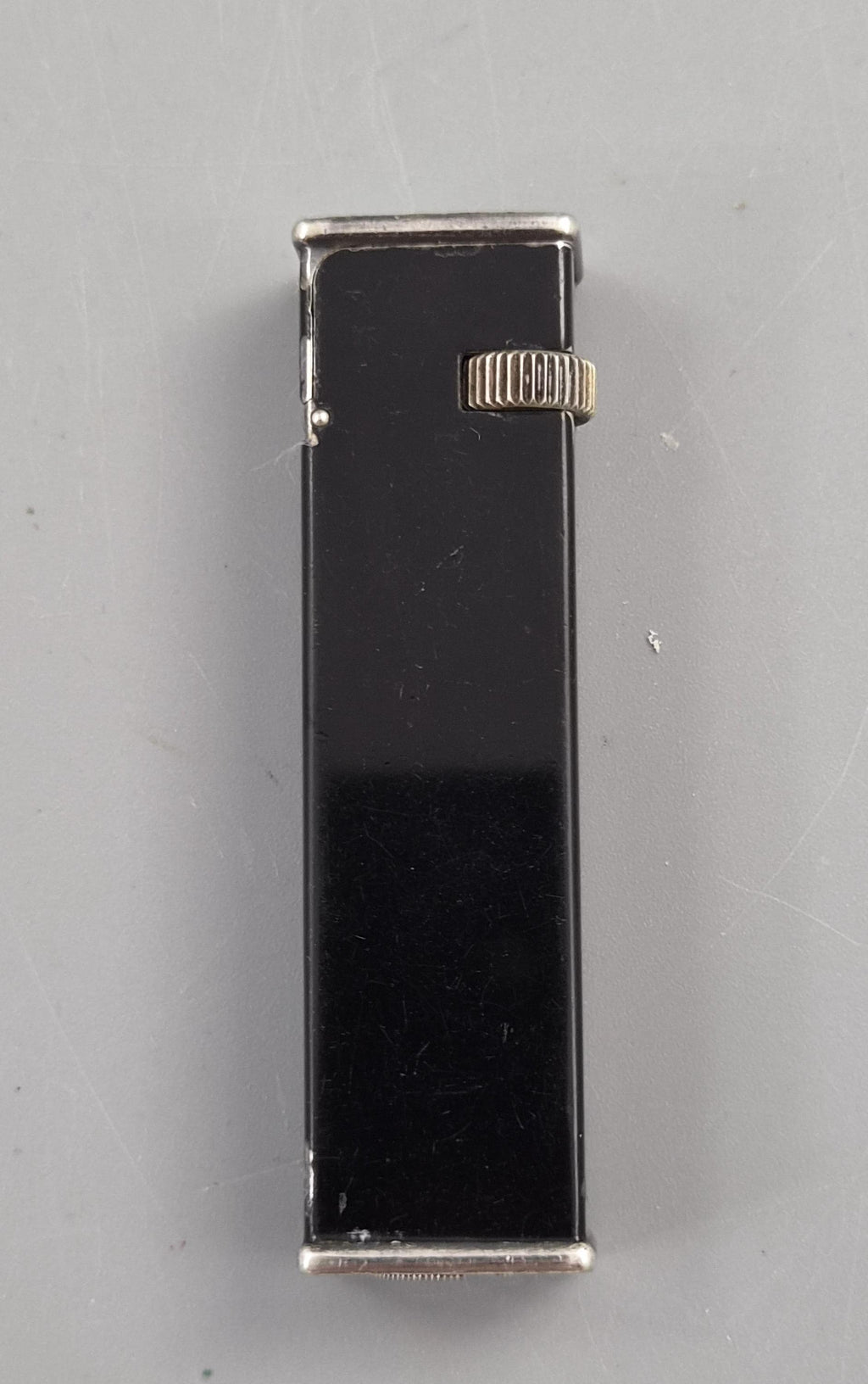 Rare Dunhill Tallboy Cartier Licence Black Lacquer Petrol Lighter c1933 Art Deco England