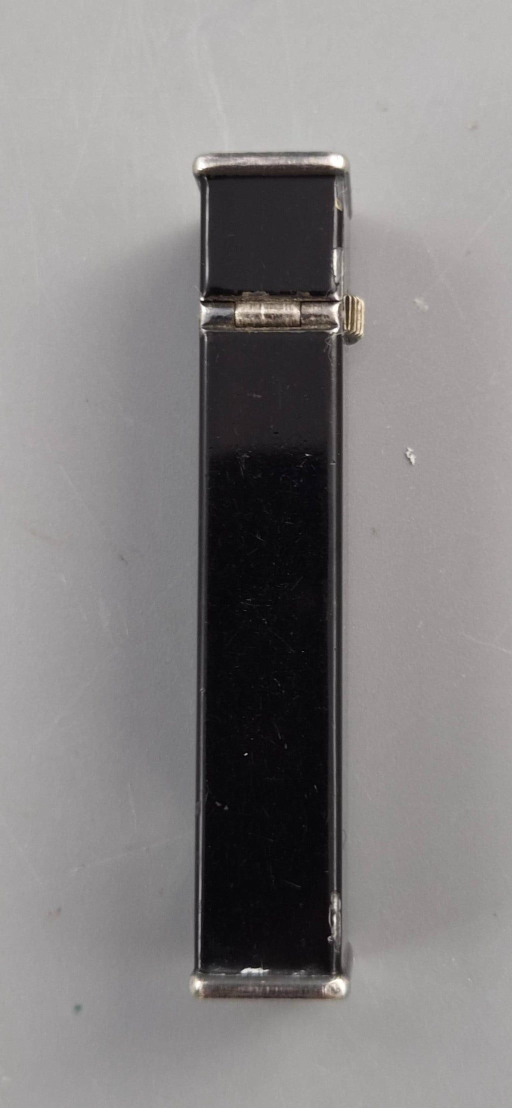 Rare Dunhill Tallboy Cartier Licence Black Lacquer Petrol Lighter c1933 Art Deco England