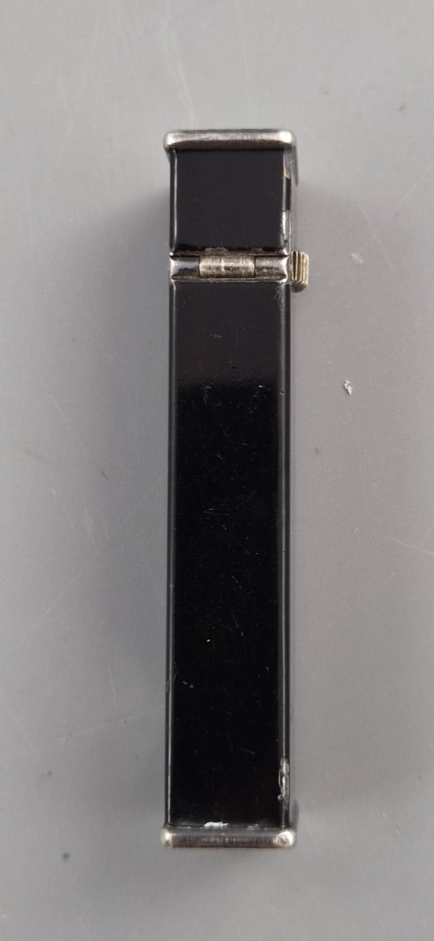 Rare Dunhill Tallboy Cartier Licence Black Lacquer Petrol Lighter c1933 Art Deco England