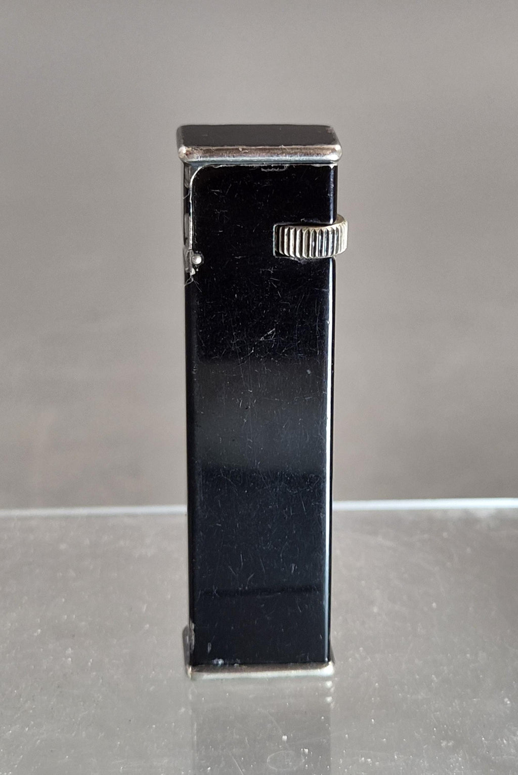 Rare Dunhill Tallboy Cartier Licence Black Lacquer Petrol Lighter c1933 Art Deco England