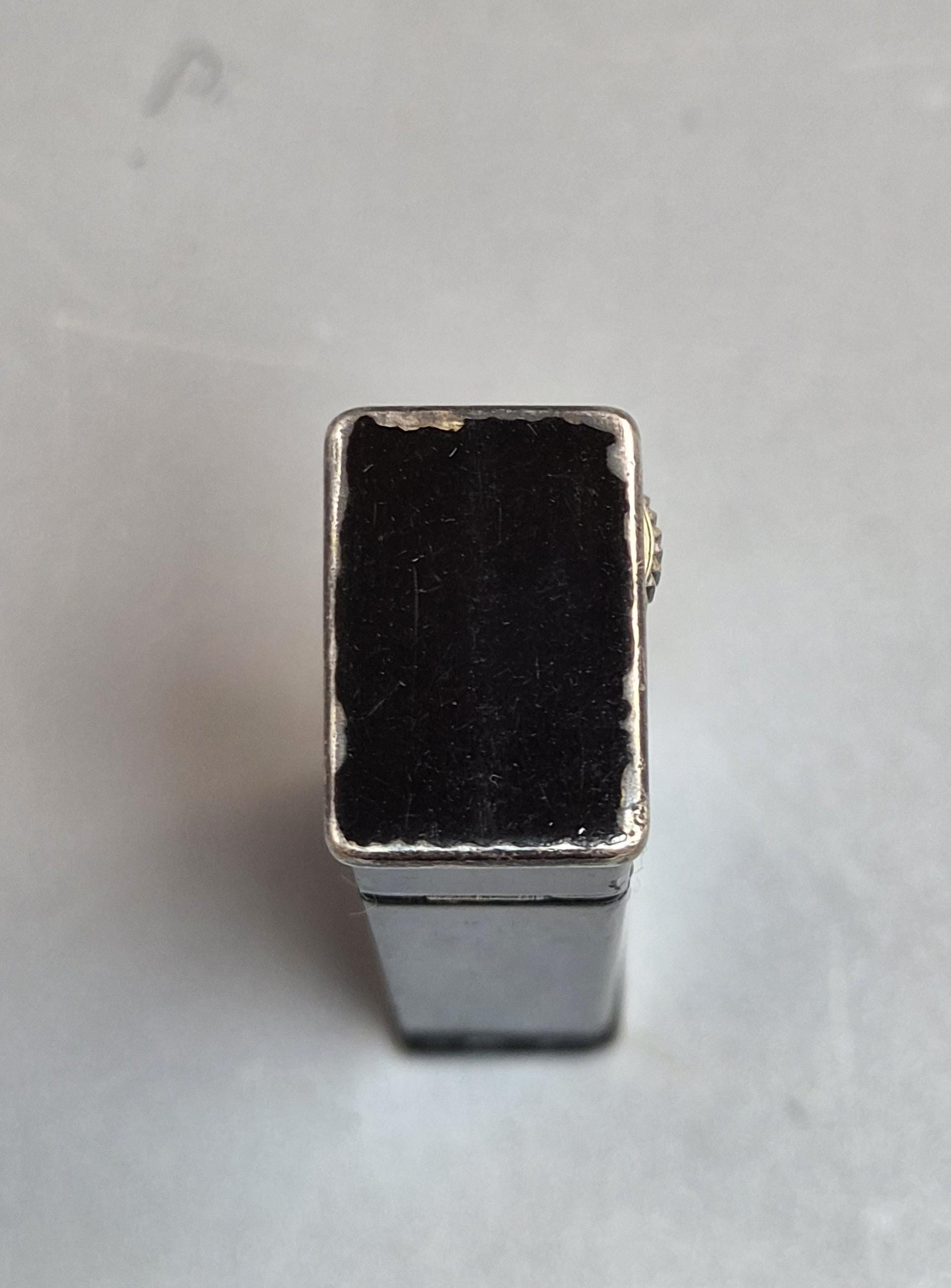 Rare Dunhill Tallboy Cartier Licence Black Lacquer Petrol Lighter c1933 Art Deco England