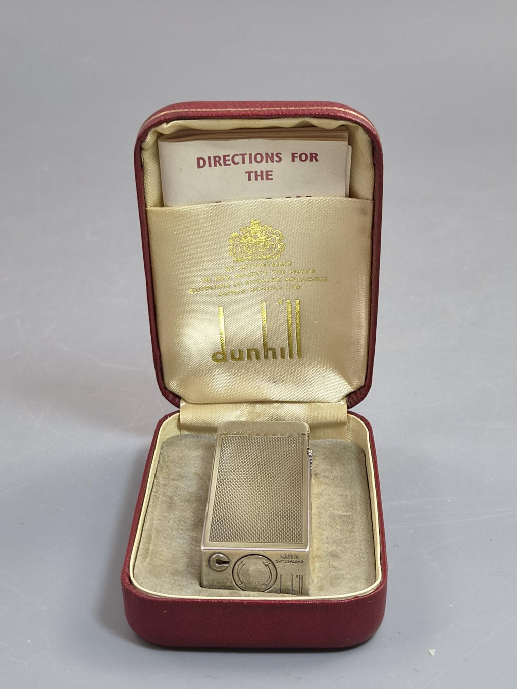 Rare Dunhill Rollagas Alfa Romeo Presentation Lighter Boxed Late 1950s Switzerland