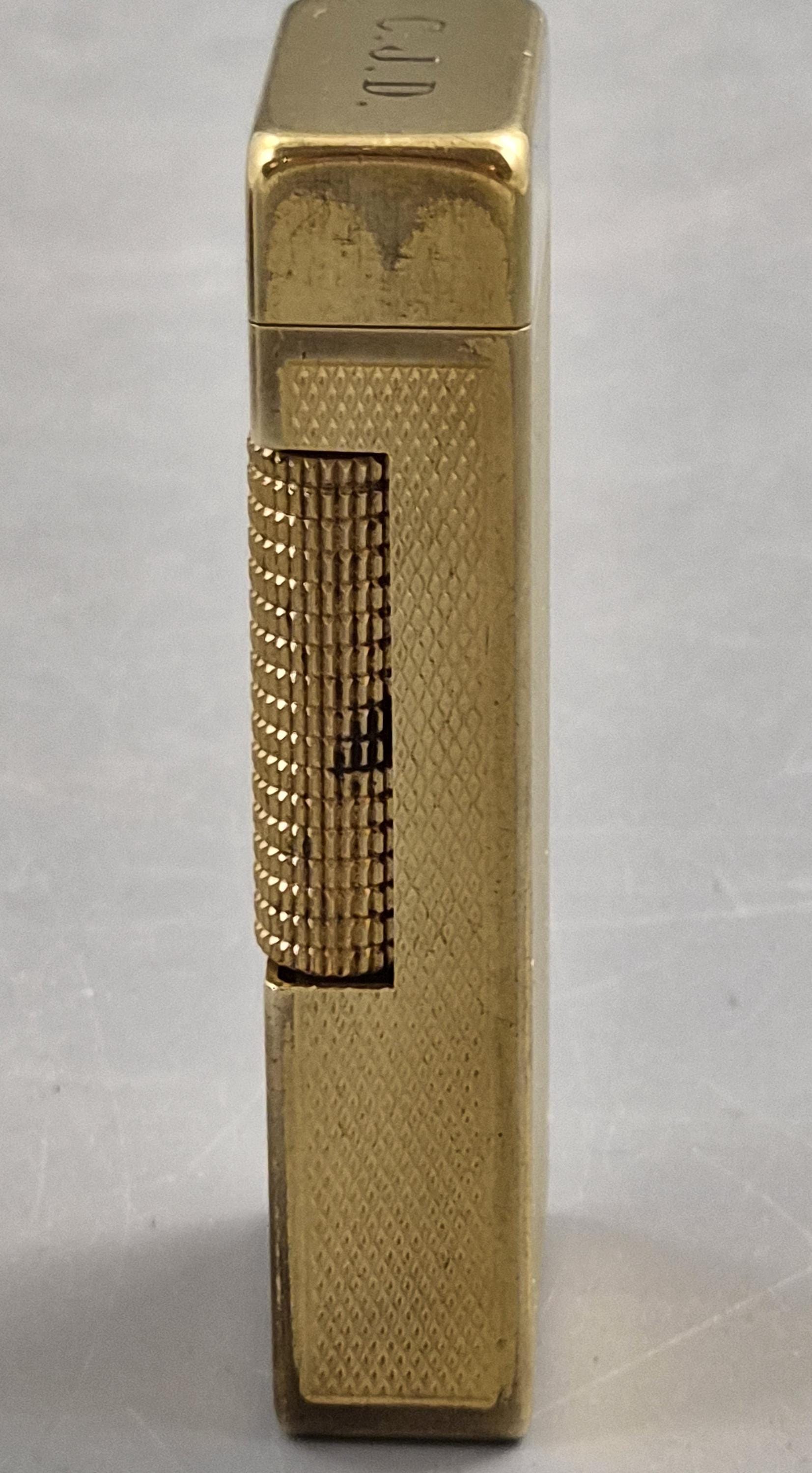 1967 Vintage Dunhill Rollagas Gold Plated Lighter Barley Pattern Blair Atholl Golf Club Boxed Collectible