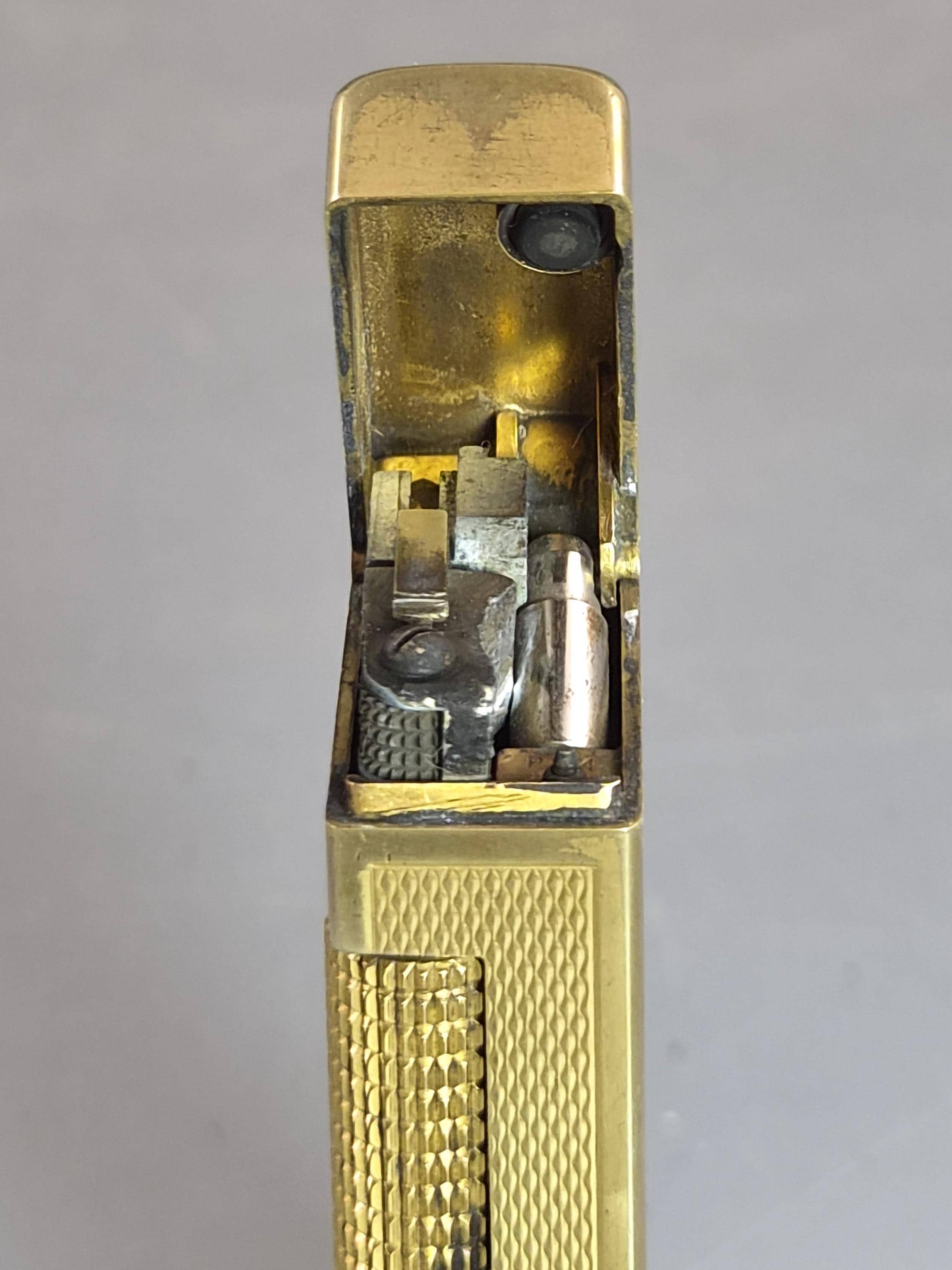 1967 Vintage Dunhill Rollagas Gold Plated Lighter Barley Pattern Blair Atholl Golf Club Boxed Collectible