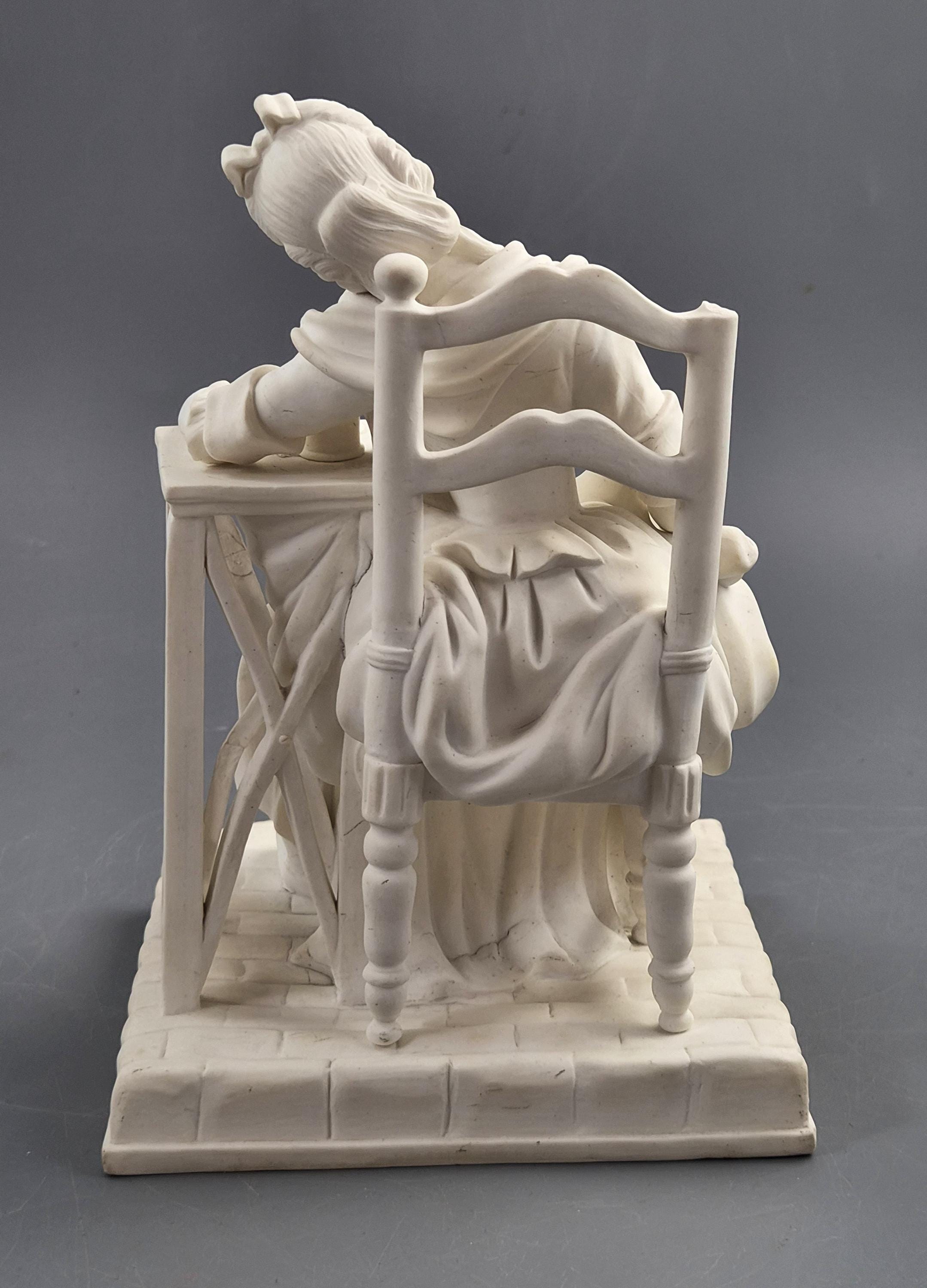 Old Paris Parian Figure of La Dormeuse, after Michel Victor Acier, c.1850-1880