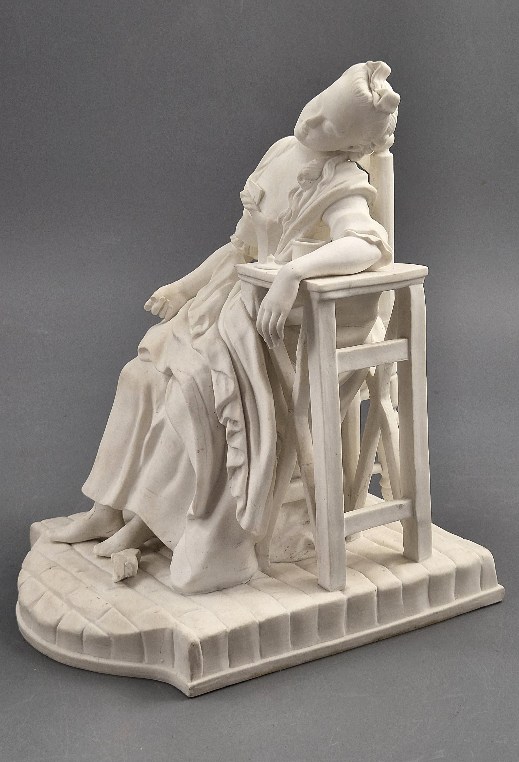 Old Paris Parian Figure of La Dormeuse, after Michel Victor Acier, c.1850-1880