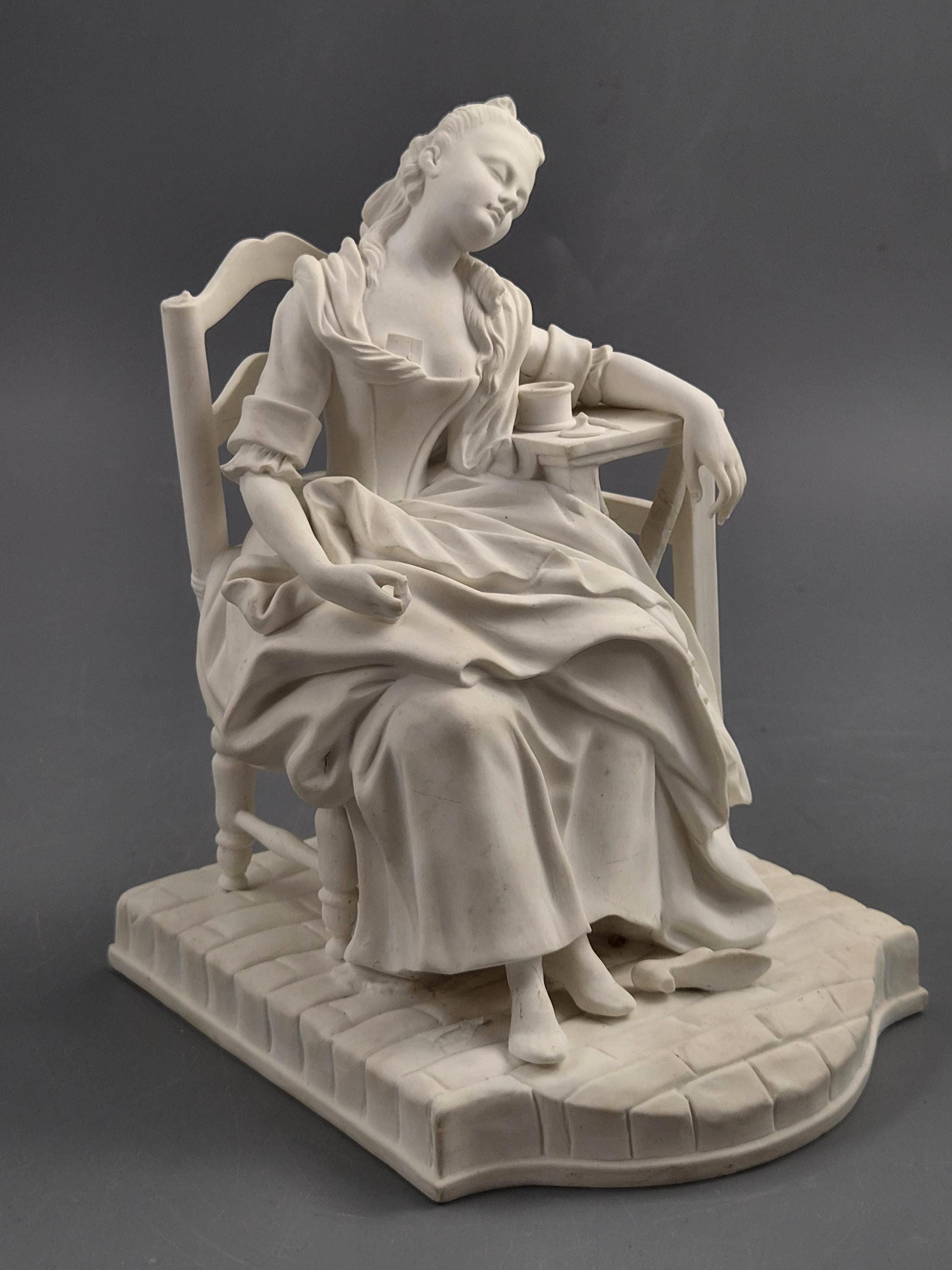 Old Paris Parian Figure of La Dormeuse, after Michel Victor Acier, c.1850-1880