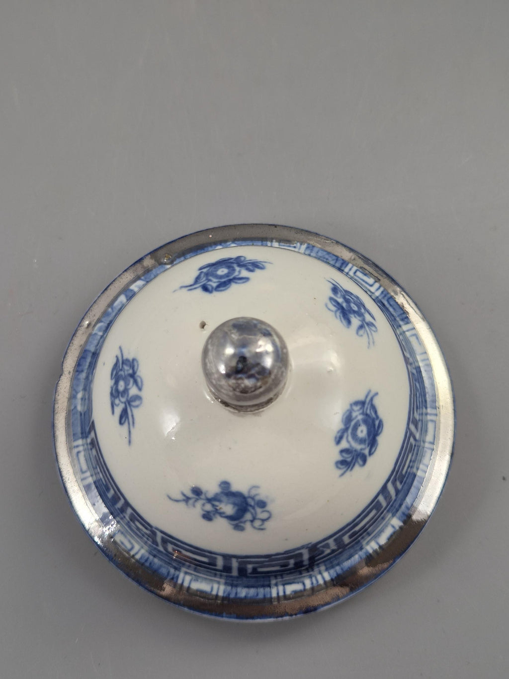 Rare Caughley Georgian Coffee Pot & Cover Temple Landscape Pattern Blue and White Transferware Chinoiserie Silver Mounted c.1780 English