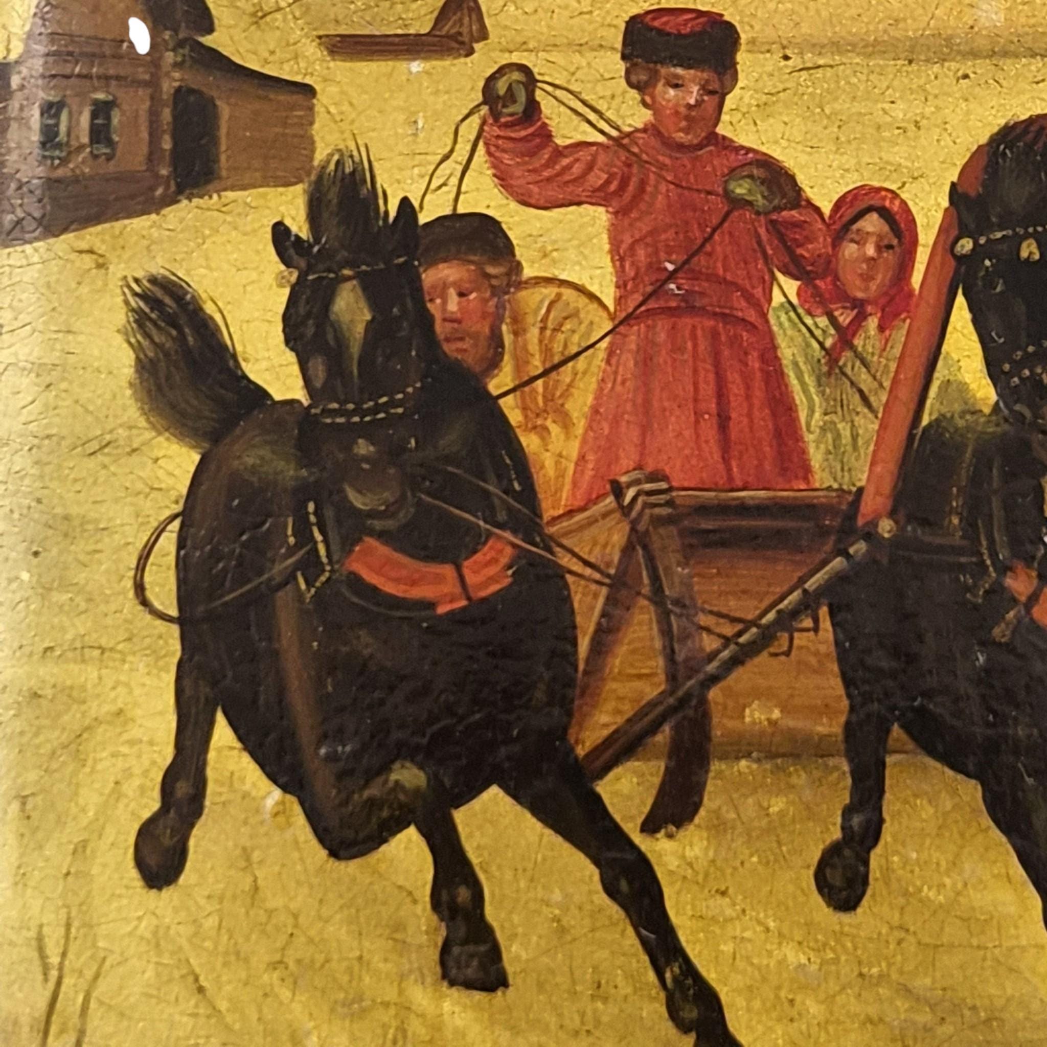 Russian Vishnyakov Attributed Papier-Mâché Lacquer Cigarette Case, c.1850-1870