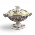 Rare Spode Felspar Porcelain Butterfly Handled Covered Pedestal Bowl c1821 Chinoiserie
