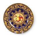 Royal Worcester Brian Leaman Painted Fruit Cabinet Plate Cobalt Gold c.1970s