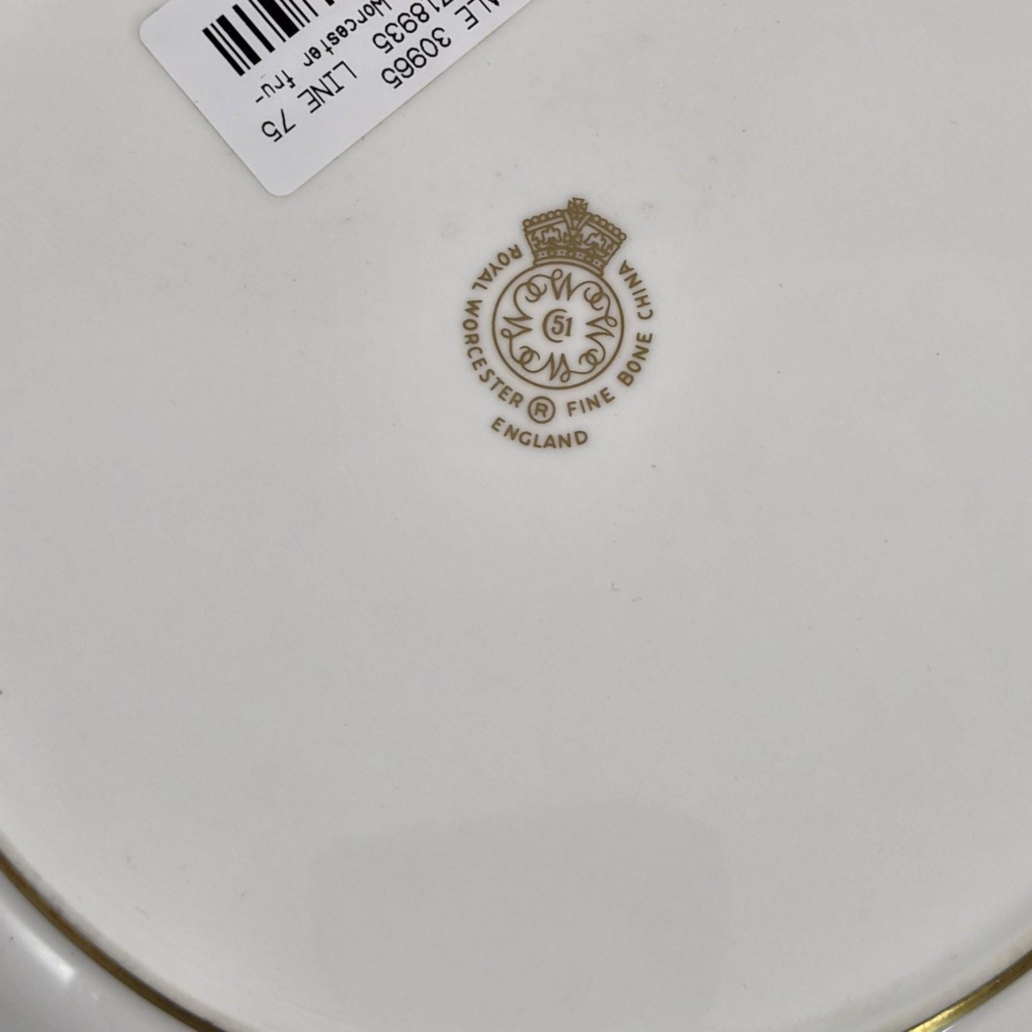 Royal Worcester Brian Leaman Painted Fruit Cabinet Plate Cobalt Gold c.1970s