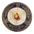Royal Worcester Richard Sebright Painted Fruit Cabinet Plate, Cobalt & Gold, 1935