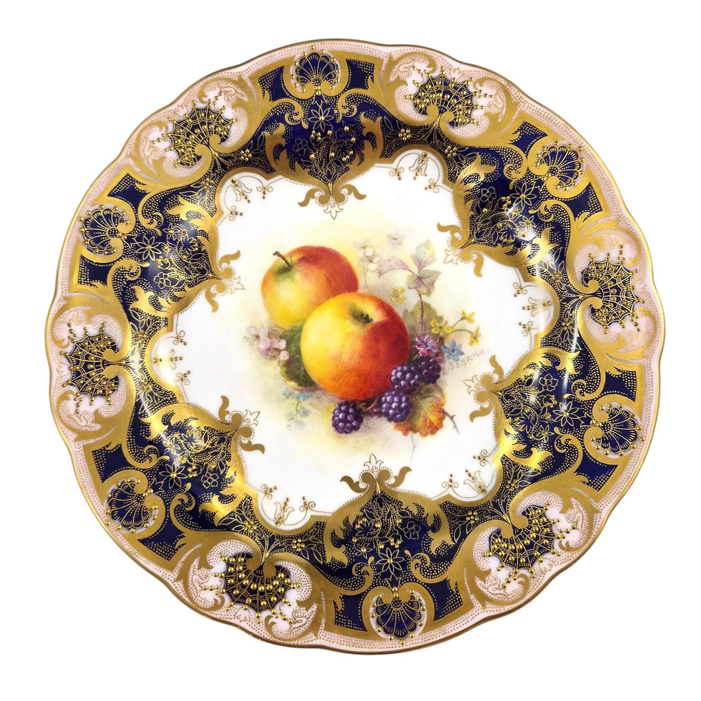 Royal Worcester Richard Sebright Signed Painted Fruit Cabinet Plate 1937