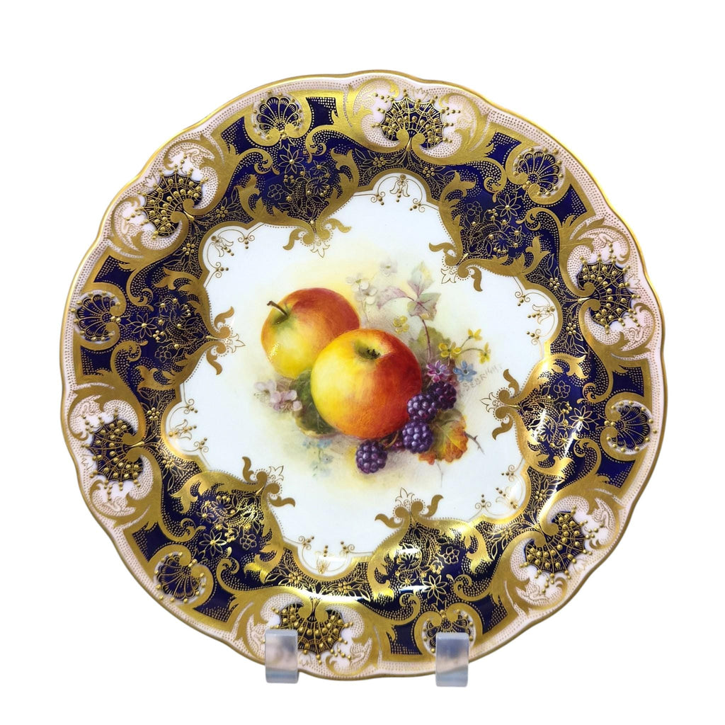 Royal Worcester Richard Sebright Signed Painted Fruit Cabinet Plate 1937