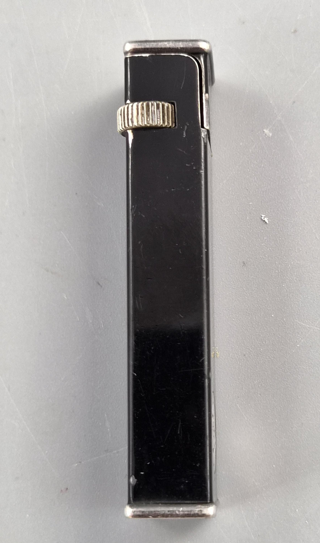 Rare Dunhill Tallboy Cartier Licence Black Lacquer Petrol Lighter c1933 Art Deco England