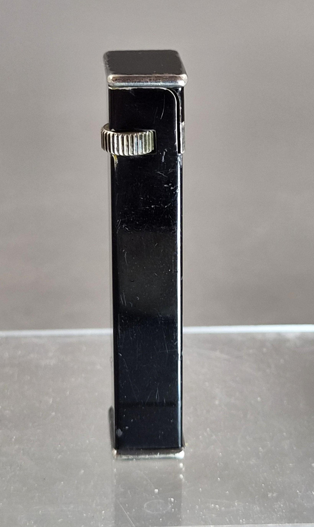 Rare Dunhill Tallboy Cartier Licence Black Lacquer Petrol Lighter c1933 Art Deco England