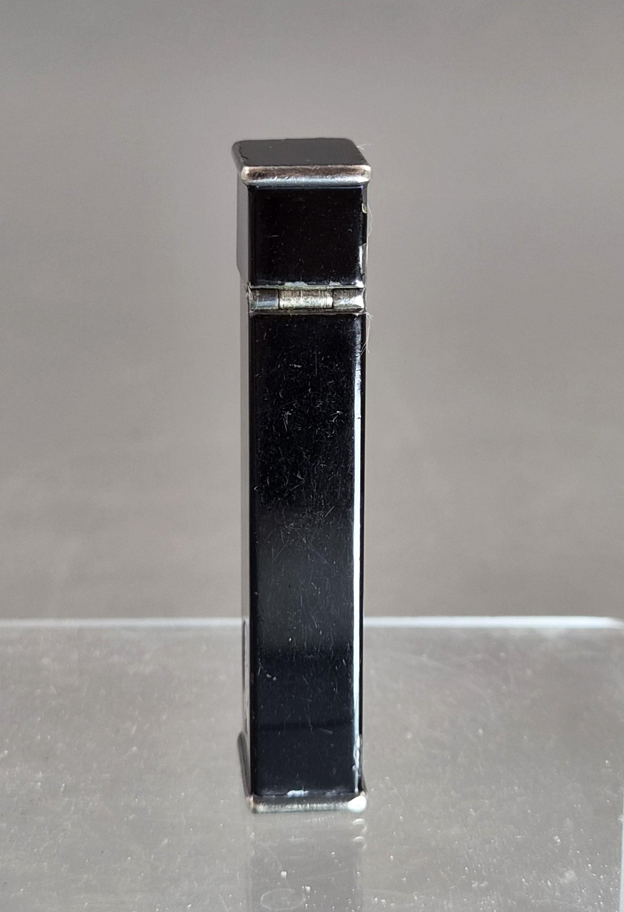 Rare Dunhill Tallboy Cartier Licence Black Lacquer Petrol Lighter c1933 Art Deco England
