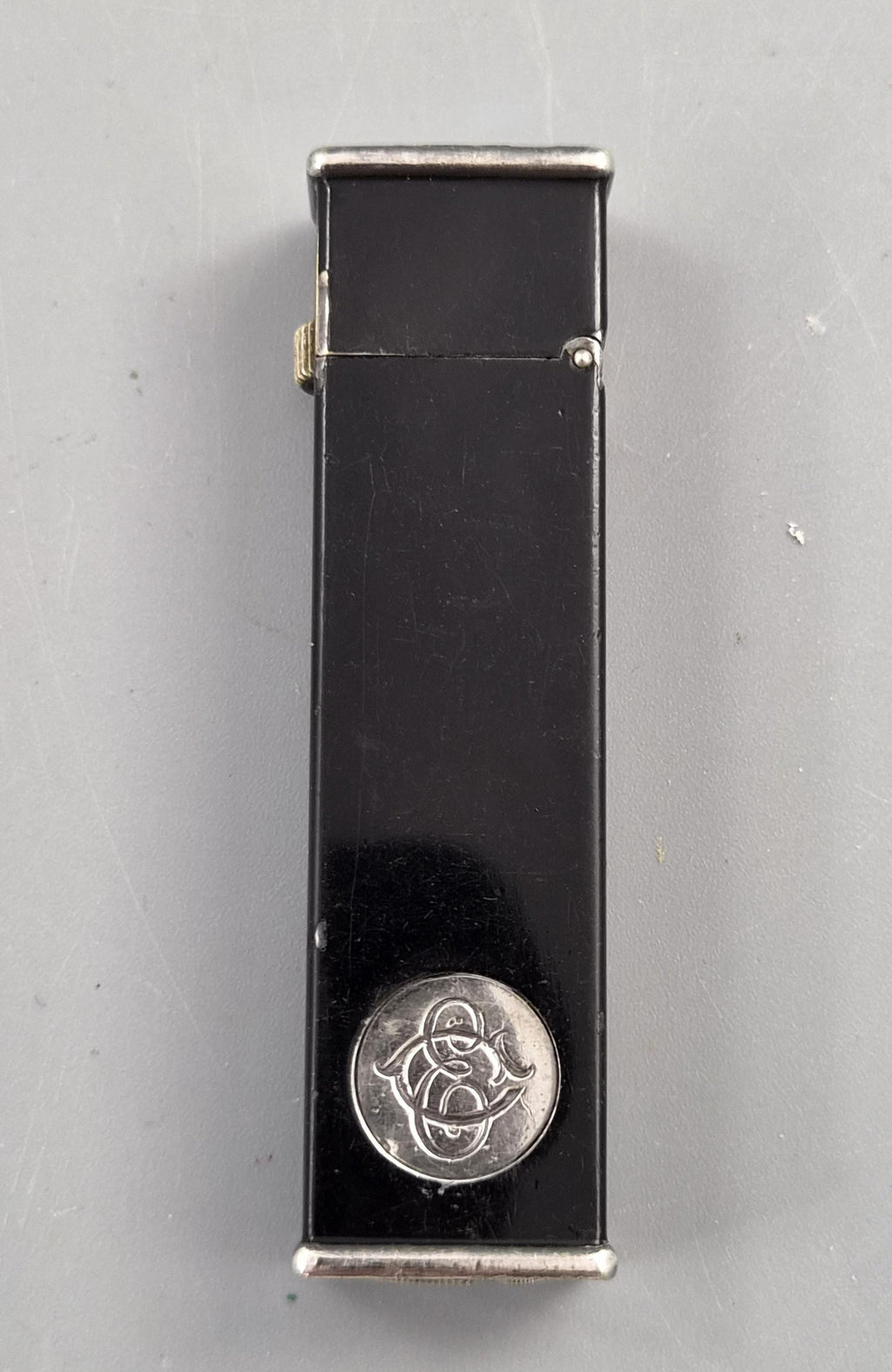 Rare Dunhill Tallboy Cartier Licence Black Lacquer Petrol Lighter c1933 Art Deco England