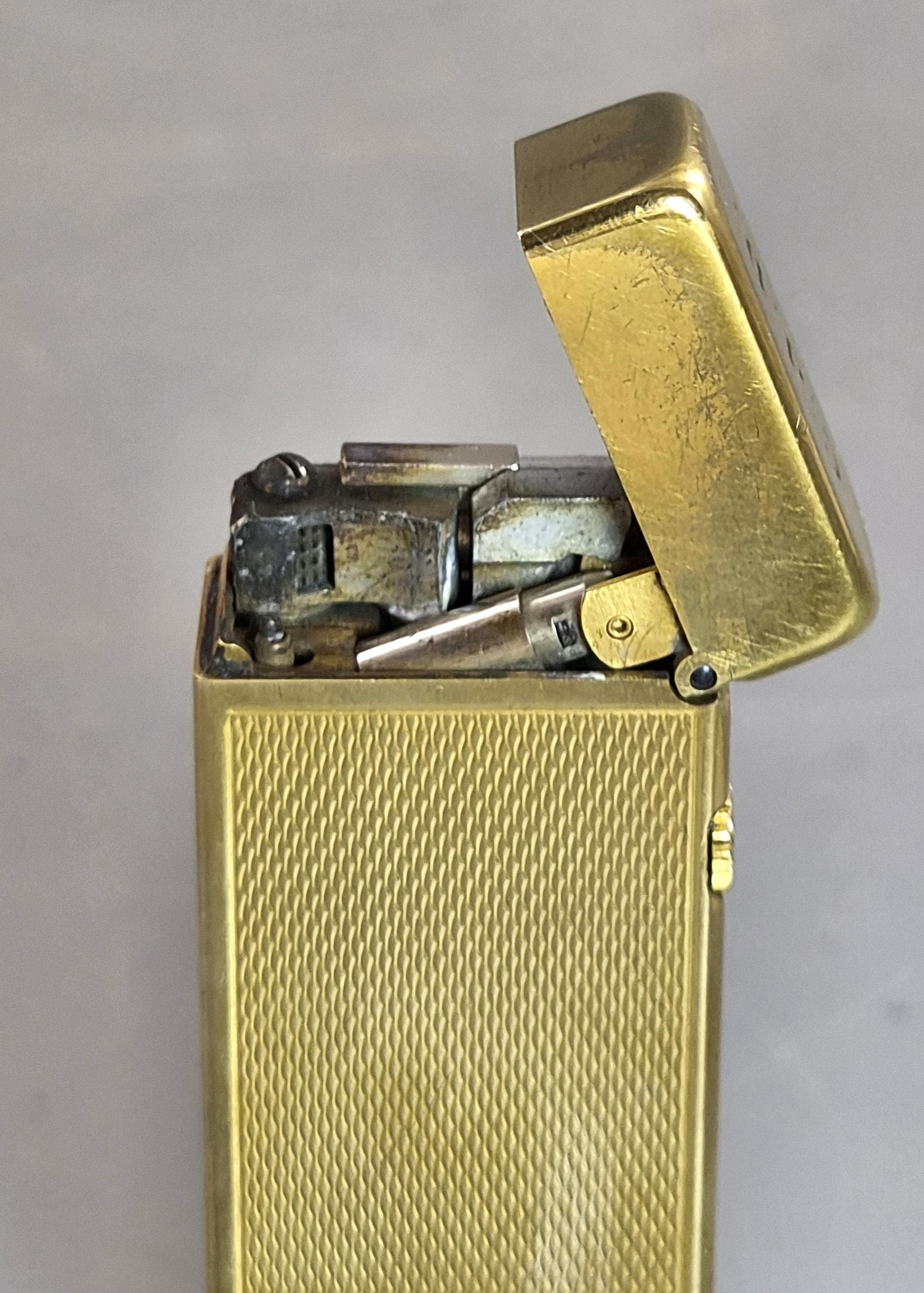 1967 Vintage Dunhill Rollagas Gold Plated Lighter Barley Pattern Blair Atholl Golf Club Boxed Collectible