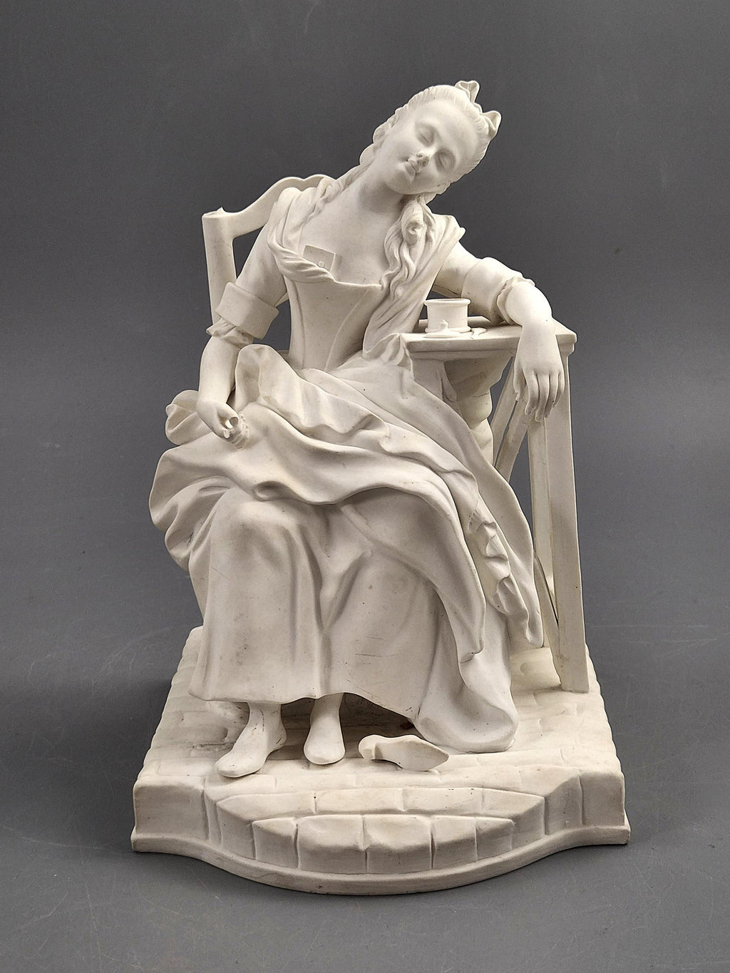 Old Paris Parian Figure of La Dormeuse, after Michel Victor Acier, c.1850-1880