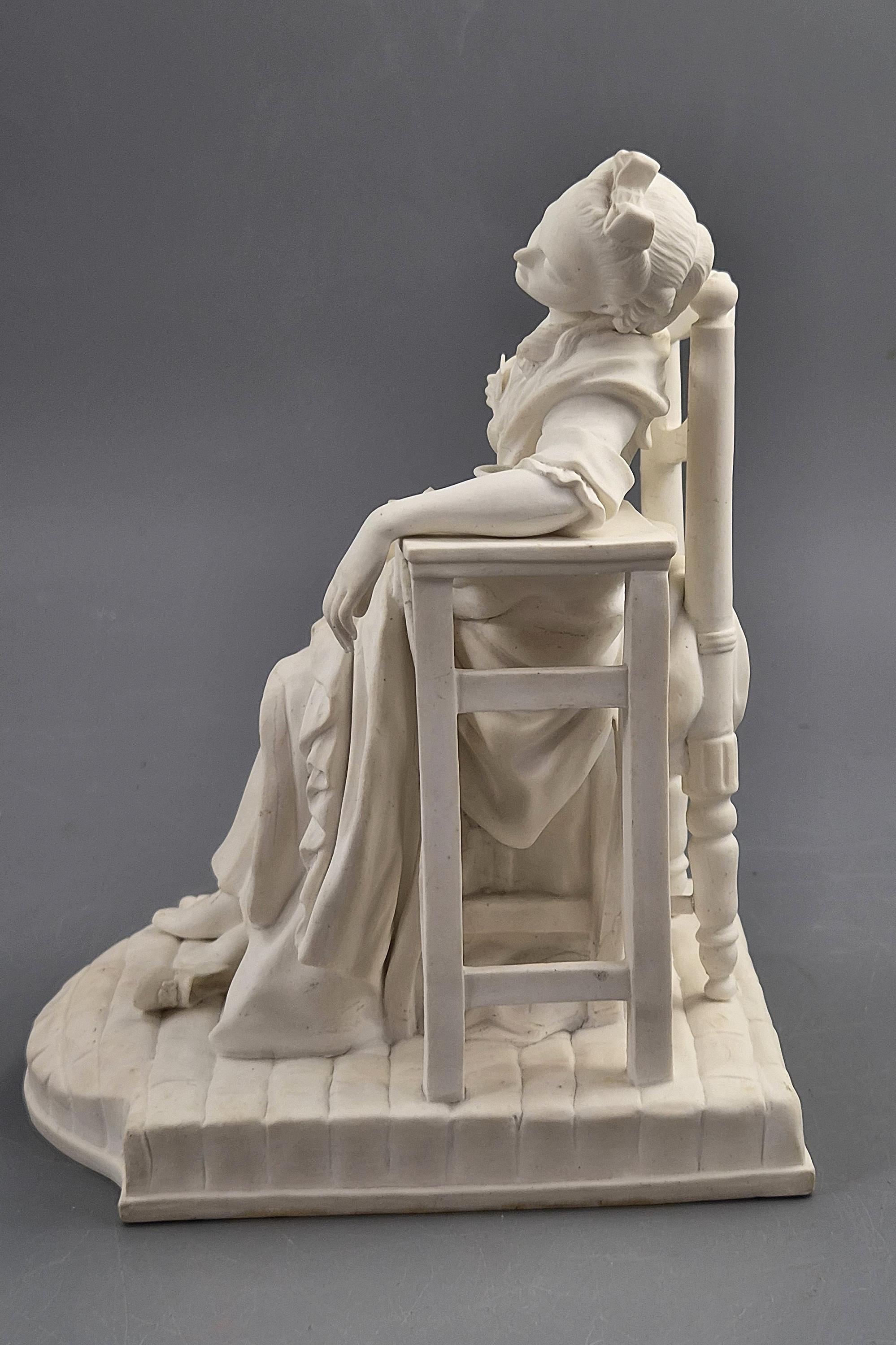 Old Paris Parian Figure of La Dormeuse, after Michel Victor Acier, c.1850-1880