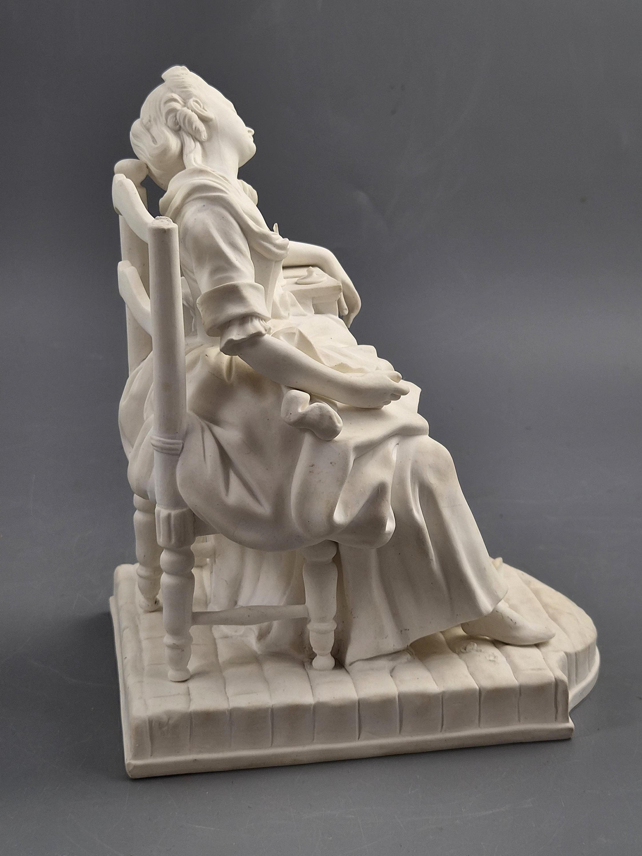 Old Paris Parian Figure of La Dormeuse, after Michel Victor Acier, c.1850-1880