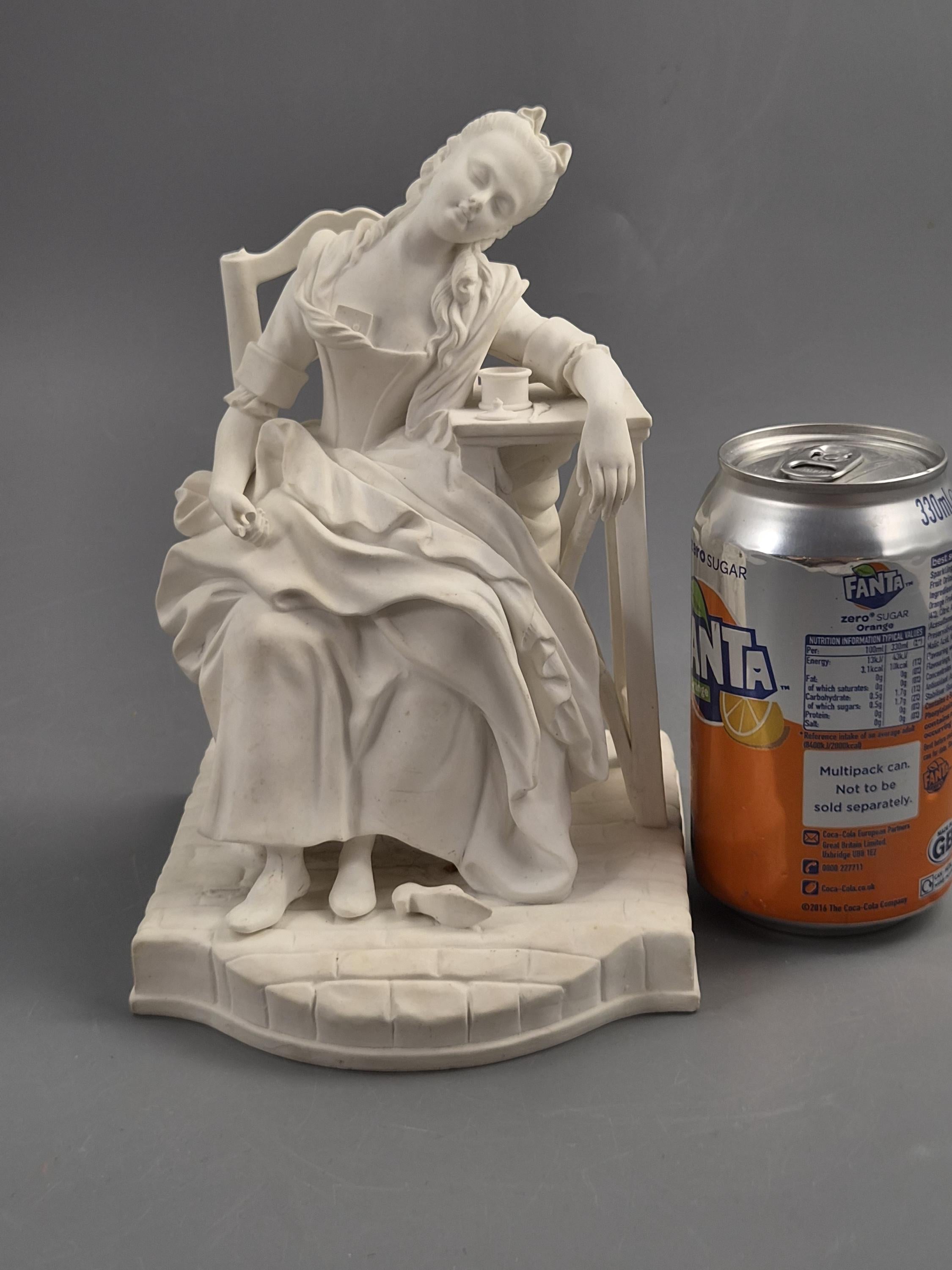 Old Paris Parian Figure of La Dormeuse, after Michel Victor Acier, c.1850-1880